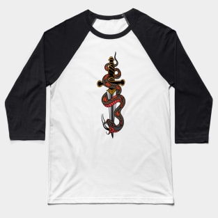 American Traditional Snake and Sword Baseball T-Shirt